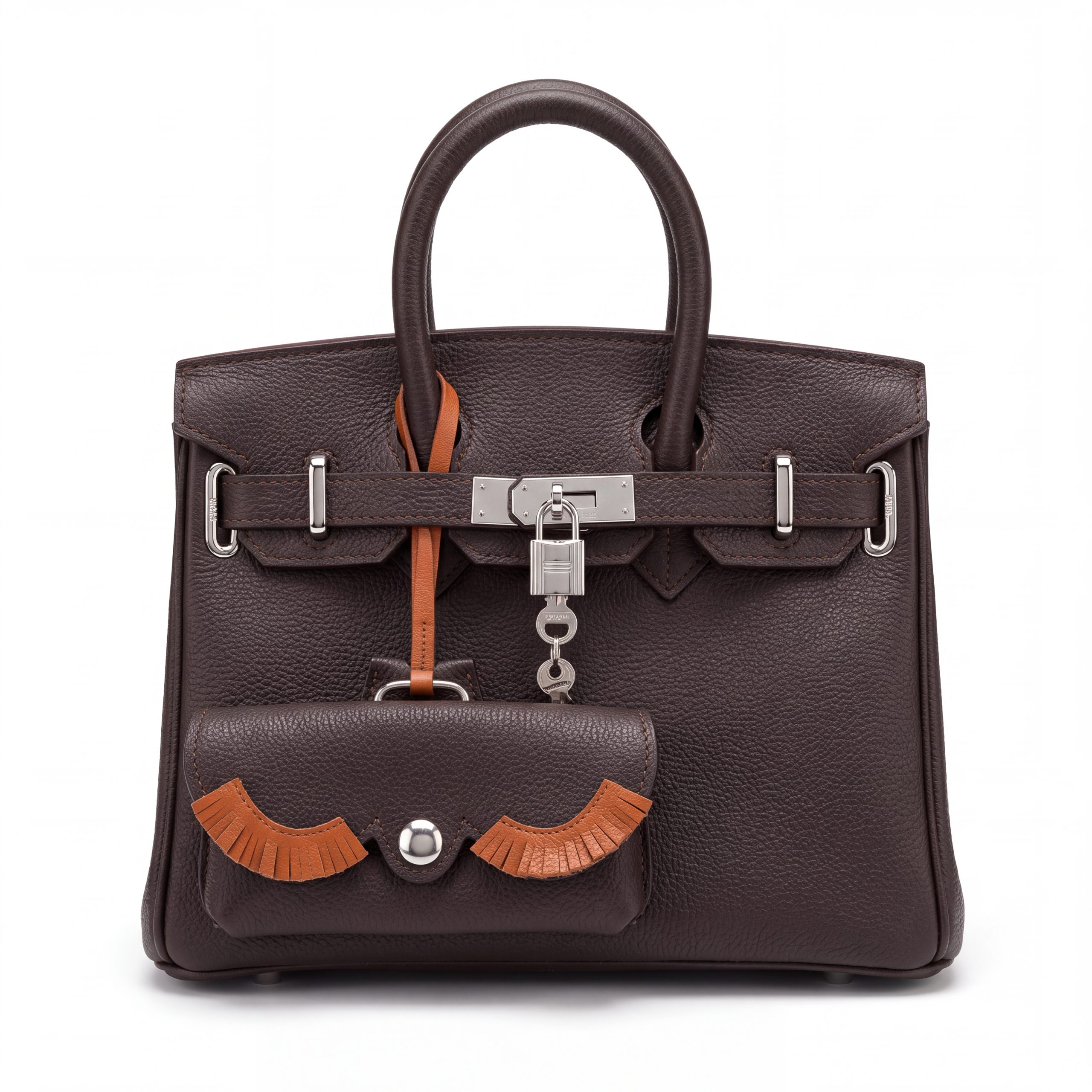 Elegant Chocolate Brown Pebbled Leather Tote Bag